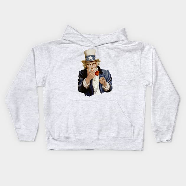 Uncle Sam giving thumbs up Kids Hoodie by Knappi